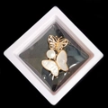 Elegant gold butterfly brooch with pearls and crystals in a white display box - XZ137-Double Butterfly-Boxed