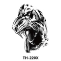 Waterproof temporary tattoo sticker featuring black and white tiger sketch design TH-220X - Th-220 / 210*148mm
