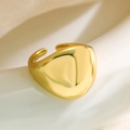 Polierter 18K vergoldeter breiter Ring mit unregelmäßiger Geometrie und offener Ringschiene - Unregelmäßiger Kieselstein-Stil (14460) / Gold