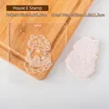 Mushroom house cookie cutter set with clear acrylic stamp and frame for baking cakes - House E Embosser
