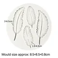 White silicone feather mold with four detailed textures for DIY craft projects - Gray
