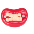 Funny baby pacifier with bright red lips and large buck teeth made of silicone - Angry Teeth - Style E