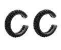Chic black C-shaped ear cuffs with micro-paved black zircons for non-pierced ears - Black Gold Plated - Black Zirconia
