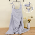 Breathable muslin nursing cover in soft lavender with adjustable metal D-ring strap - Gray Blue with Metal Buckle