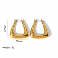 Minimalistische gouden geometrische trapeze oorringen van roestvrij staal voor dames - 5639-Geometrische Driehoek