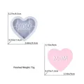Tableau des tailles pour moule en silicone MOM en forme de cœur avec dimensions et poids - Moule de Couvercle de Rangement Cœur Mom