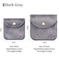 Dark gray velvet jewelry pouches in small and large sizes with golden snap button - Small 8*8cm / Dark Gray