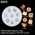 Mini silicone mold featuring cute bear, heart, and donut shapes for DIY craft casting - Animal Donut Mixed Shapes Mold (B803) / Clear