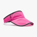Rose red mesh sports sun visor with breathable fabric and black trim for outdoor running - Adjustable / Rose Red