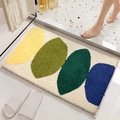 Absorbent microfiber bath mat with colorful oval patterns on beige surface - 40*60cm / Lemon Beige