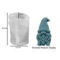Moule en silicone de gnome pour bougies DIY avec dimensions et nain bleu fini exposé - Gnome flocon de neige de Noël