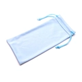 Light blue microfiber pouch with drawstring for glasses and sunglasses - Blue / 18*9CM