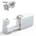 Disposable ear piercing gun with 6mm 316L stainless steel flower-shaped crystal stud - 51-662 (Silver Clear Zirconia Flower)