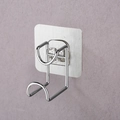 Adhesive wall-mounted stainless steel washbasin hook for organized bathroom storage - Silver Brushed (OPP Bag) / Silver