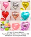 18 inch heart-shaped foil balloon set in assorted metallic and candy colors for parties - 18 Inch Heart Multi-color Mixed (200PCS)