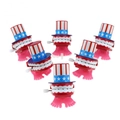 6-piece wind-up jumping teeth toy set with patriotic hat design for party favors - Teeth with Top Hat