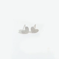 Minimalist silver heart stud earrings with sparkling pave-set cubic zirconia stones - Small Heart / Silver