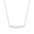 Élégant collier en argent sterling S925 avec sept perles lustrées disposées en arc - Argent 925 / Argenté