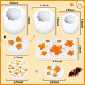 6-piece Halloween pumpkin and maple leaf silicone mold set with detailed dimensions - Set 4 / White