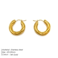 Twisted hoop earrings in 14K gold plated stainless steel measuring 23x23mm - Twisted Round Style (TE19112) / 14K Gold