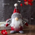 Gnomo di Natale in peluche con cappello a scacchi rosso e bianco e folta barba bianca - Estilo barba