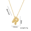 18K gold plated necklace featuring micro-set zircon letter R pendant with dimensions - Gold Color Letter R with Zirconia