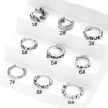 Collection of nine punk style vintage silver earrings with skull and star designs - 1# (Snake)