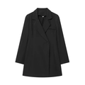 Dettaglio giacca blazer nera elegante con revers e chiusura a bottone singolo per donna - XS / Tops / Nero