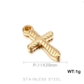 Golden sword-shaped stainless steel pendant 11x20mm for DIY jewelry making - Gold Sword Shaped Pendant (KLJ491-Z)