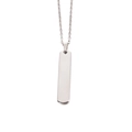 Polished silver stainless steel bar pendant necklace for men and women on white background - Steel