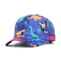 Casquette de baseball enfant en tissu violet avec imprimés de silhouettes de dinosaures - Silhouette de Dinosaure Violet