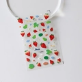 3D embossed strawberry nail art stickers with sweet lettering and floral patterns - Red Green Strawberry Sweet (S-077F)