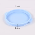 Light blue 3-cavity round silicone cake mold with 21cm diameter and 2.6cm height - 8 Inch Round / Light Blue