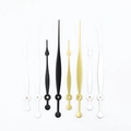 Minimalist quartz clock needles set in black, white, gold and silver metal finishes - Black