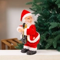 Elektrischer kletternder Weihnachtsmann mit kleiner Gitarre und festlichem Kostüm - Twerking Weihnachtsmann mit Gitarre