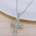 Orecchini a croce gotici color argento con zirconi bianchi in stile vintage - Collana d'Argento (5442)