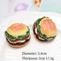 Miniature resin cheese burger magnet 3.4cm detail for DIY food play decoration - New Thick Hamburger / Without Magnet