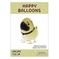 Walking pug animal foil balloon in light green with brown collar for party decoration - Walking Pug
