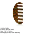 Classic amber tortoiseshell acetate wide-tooth hair comb with half-moon marble pattern - Brown Oval