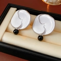 Silver Earring Post-Black