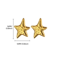 Dettaglio degli orecchini a stella marina dorati da 14mm con indicazioni delle misure - Design Stella Marina Satinata