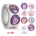 Easter cartoon rabbit egg round stickers 2.5cm labels with 8 unique festive designs - Easter Bunny Element Series (K-187) / 500 Pieces/Pack (Diameter 2.5cm)