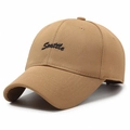Casquette de baseball kaki avec broderie Seattle noire sur une couronne en toile - Beige Foncé