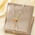 Pearl Ladybug Tassel Lariat Style (KN296045-SXSJ)