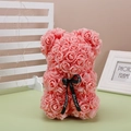Pink PE foam rose bear with black Just for you ribbon for Valentine gift - 23CM Naked Bear (Without Box) / Nude Pink