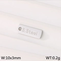 Silver rectangular S.Steel jewelry tag, 10x3mm stainless steel metal pendant charm - Steel Color Rectangle (KLJ9167-Z)