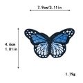 Blue gradient butterfly embroidery patch with detailed stitching for DIY clothing - Large / With Adhesive / Purple Blue