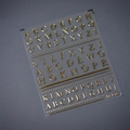 3D metallic golden alphabet nail art stickers M-146 with embossed letter patterns - Gold