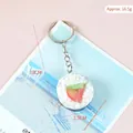 Realistic PVC sushi roll keychain charm with silver metal ring and 10cm total length - Round Sushi Roll (With Keychain)