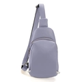 Borsa da petto in ecopelle lilla con grana litchi e tracolla regolabile - Viola